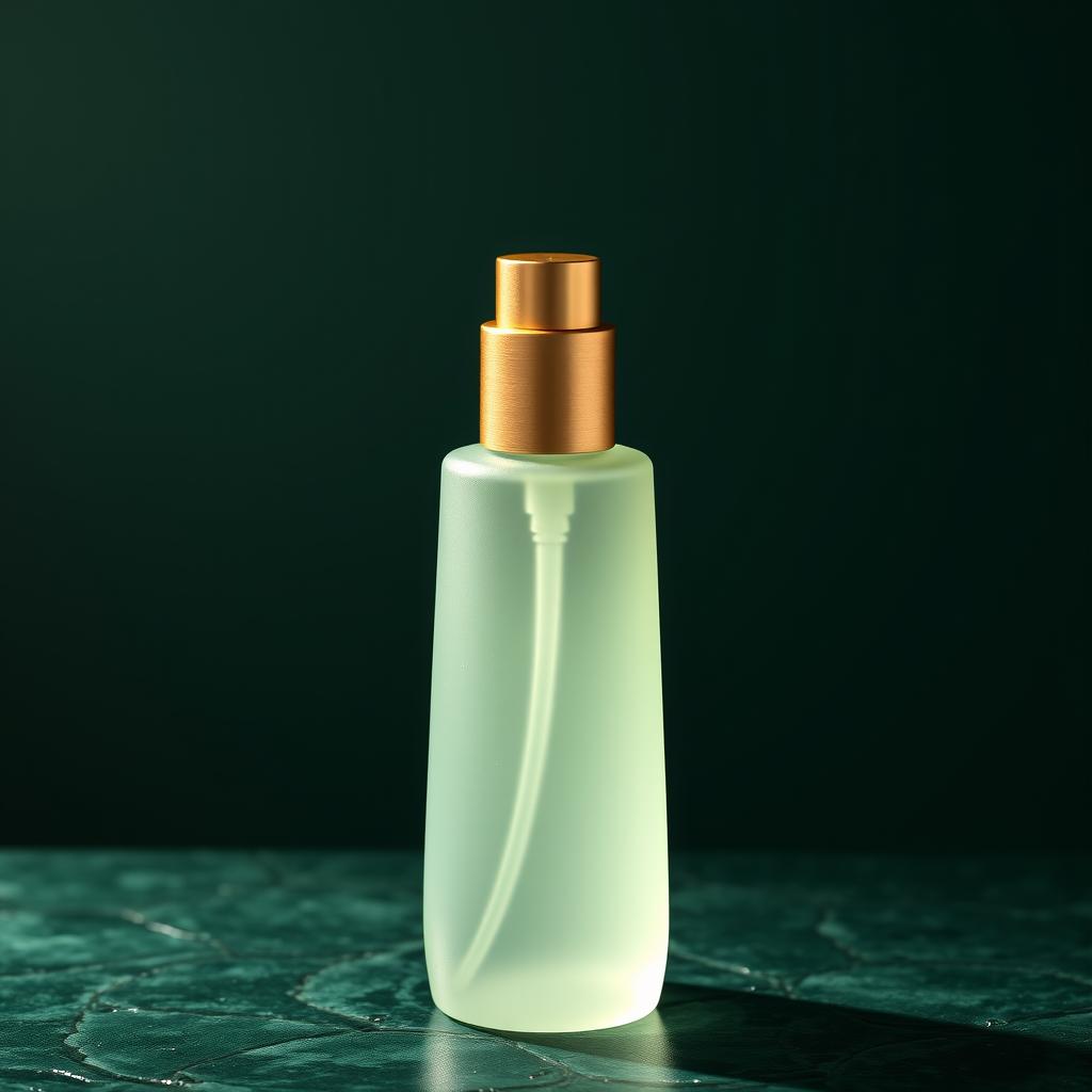 Apă-mist botanică Careve în sticlă mată verde cu pulverizator auriu